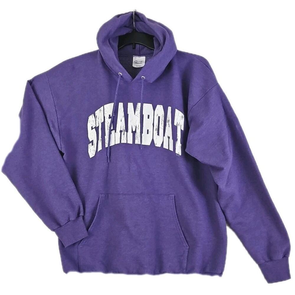 Port and Company Classic ~Aduolt Size L~ Purple "STEAMBOAT" Great Hoodie.